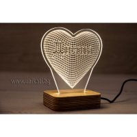 Настолна лампа сърце с име - подарък за 14 февруари, снимка 3 - Настолни лампи - 39277434