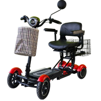 Електрическа сгъваема четириколка MaxMotors 750W - red, снимка 4 - Инвалидни колички - 44640644