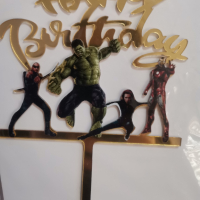 Avengers Марвел Батман Капитан Америка Хълк Отмъстителите Айрън Happy Birthday пластмасов топер , снимка 3 - Други - 36417046