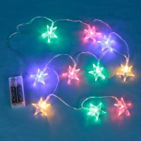 Коледни лампички Кристални Звезди, 1.70м, Многоцветни, снимка 2 - Лед осветление - 42745409