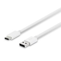 Кабел за бързо зареждане силиконов бял Type C USB А(м)/USB C(м) 1m 2A