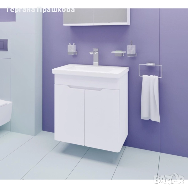 Долен шкаф от PVC с вградена мивка за баня VISOTA Нели 60, снимка 1