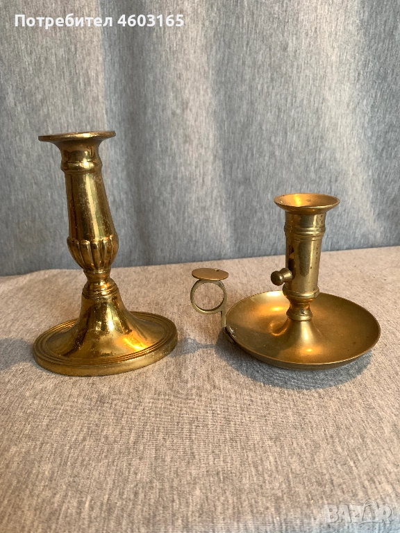  Красиви два свещника от месинг, снимка 1