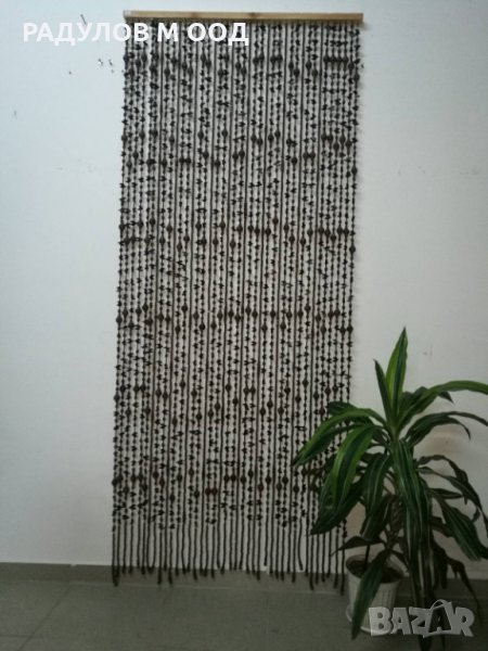 Декоративно пано - завеса дърво, ръчна изработка, 40 ресни, снимка 1