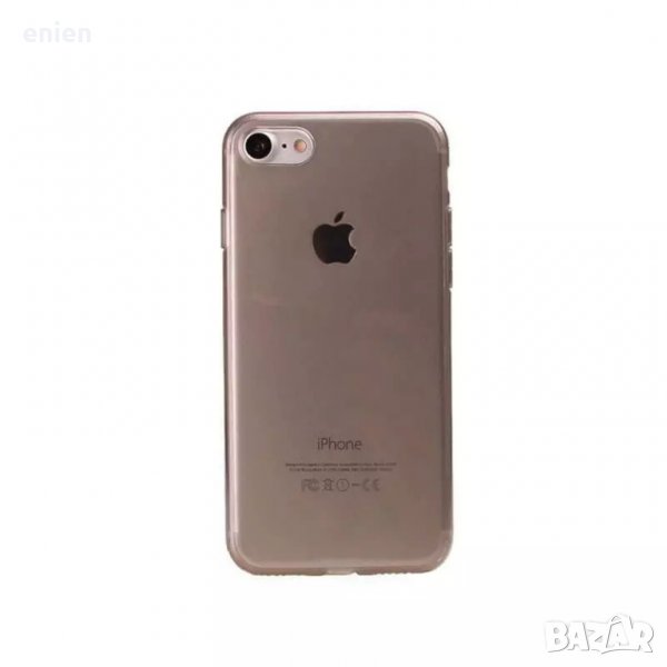 Тънък силиконов кейс за iPhone 7, 8 / черно-прозрачен, снимка 1