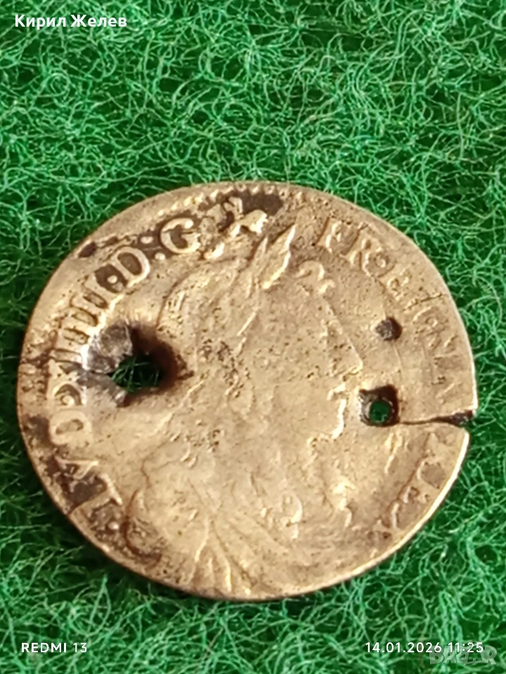 Сребърна монета 1/12 екю 1661г. Луй XIV Франция за КОЛЕКЦИЯ 52899, снимка 1