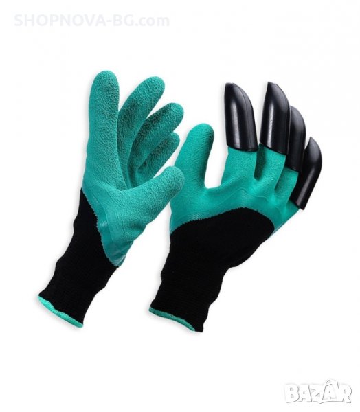 Градинарски ръкавици Garden Genie Gloves, Комплект 2 бр., с нокти, Черно/Зелени, снимка 1