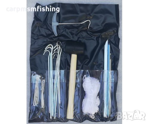 Пълен комплект за палатка - колчета, въже, гумен чук, калъф, снимка 1