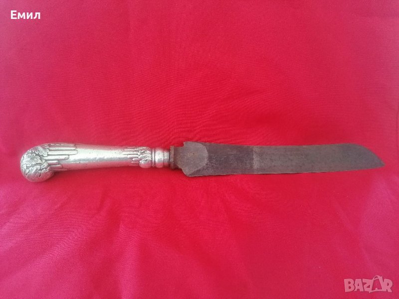 Антикварен сребърен нож , снимка 1