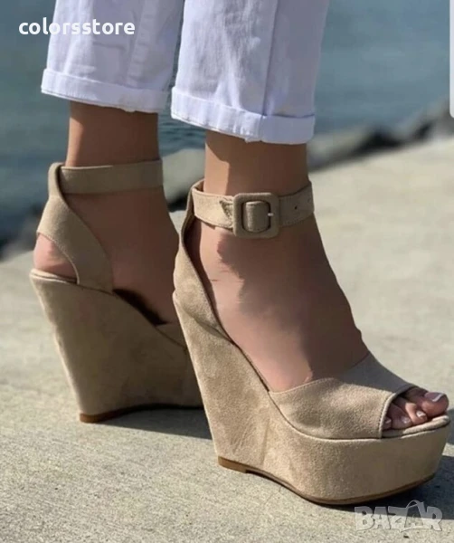 Сандали на платформа - бежов велур - SP30

-, снимка 1