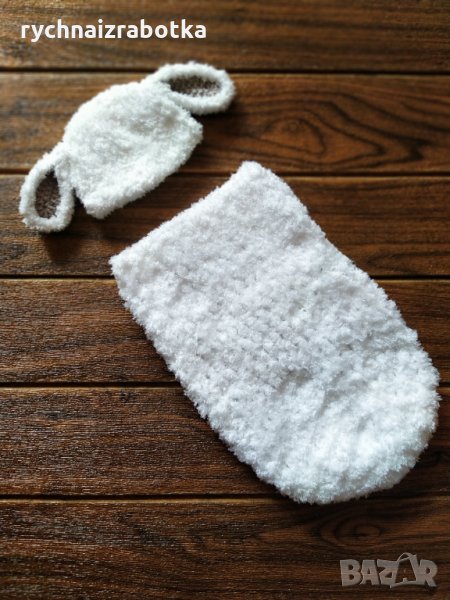 Чувалче с шапка за новородено - Агънце, снимка 1