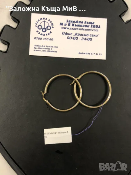 Златни дамски обеци 4.5гр 14к, снимка 1