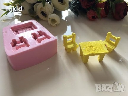 Маса и стол столове мебели силиконов молд форма фондан гипс калъп, снимка 1