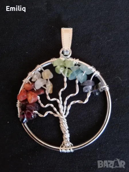 Нов амулет "Дървото на Живота" с Естествени Камъни, снимка 1