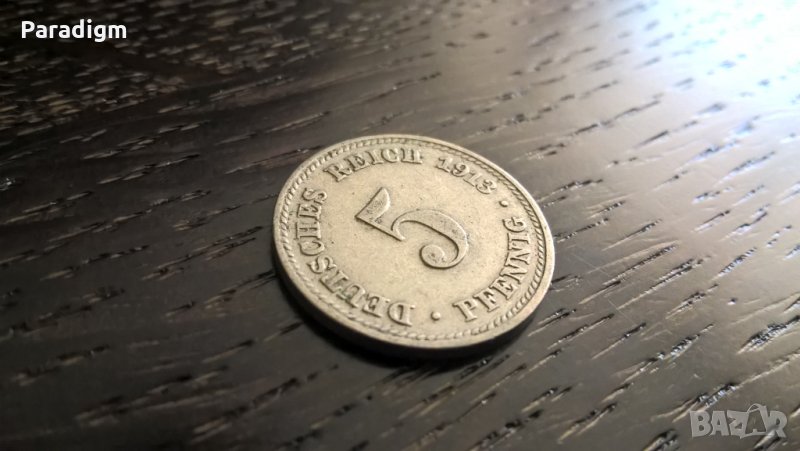 Райх монета - Германия - 5 пфенига | 1913г.; серия D, снимка 1