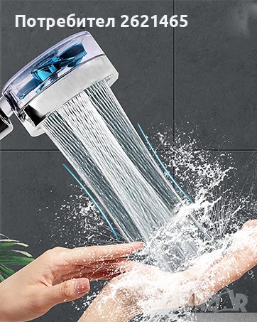 Турбо Душ Слушалка с пречистващ филтър и копче за спиране на водата Turbo SPA Shower Нова, слушалки, снимка 1
