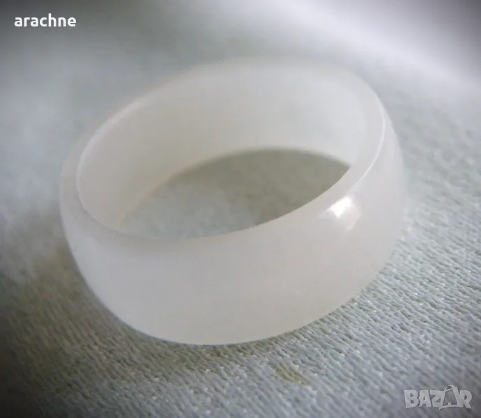 Пръстен от бял императорски нефрит, Русия, снимка 1