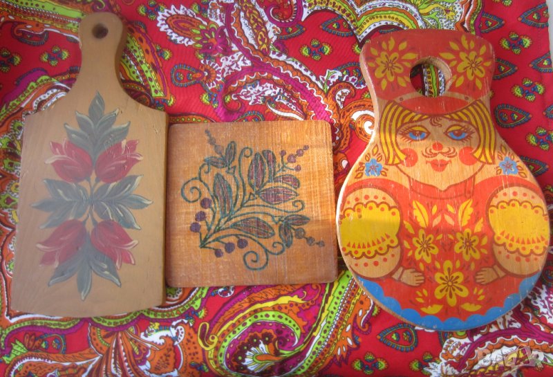 4  бр стари дървени кухненски дъски за рязане, дъска, снимка 1