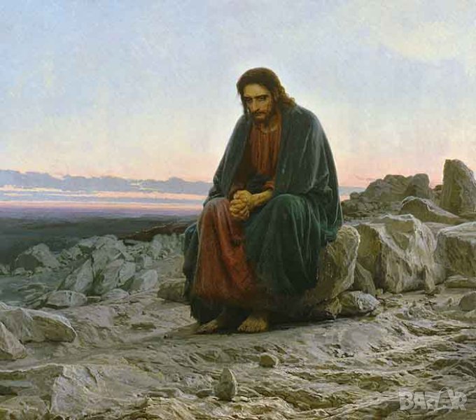 Иван Крамской ”Христос в пустинята” картина, снимка 1