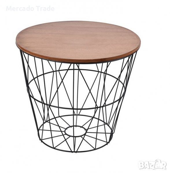 Масичка Mercado Trade, Органайзер, За съхранение, Метал, Черен - Кафяв, снимка 1