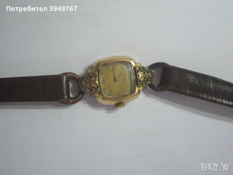Стар позлатен дамски часовник, снимка 1