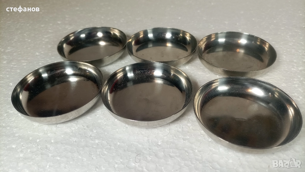 Тасчета алпака от едно време за сладко от столова, 6 бр, Хром Силистра, снимка 1