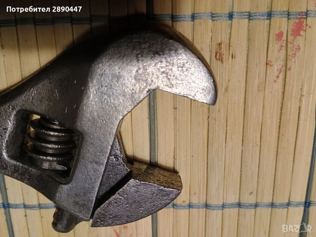 Античен американски раздвижен ключ, снимка 1