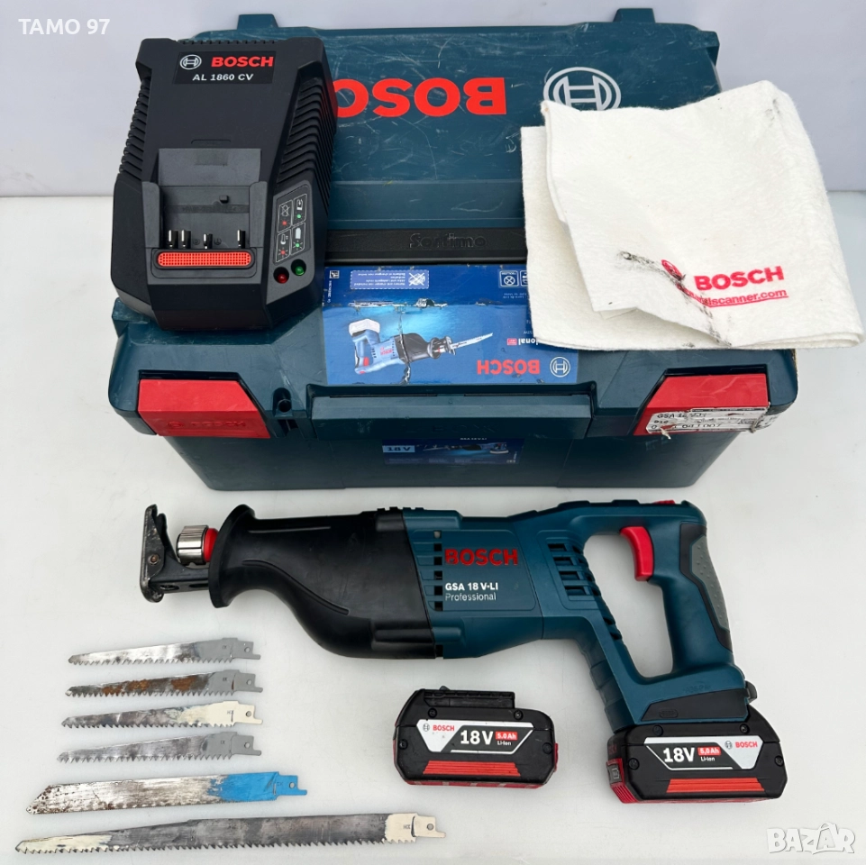 BOSCH GSA 18 V-Li - Акумулаторен саблен трион 2x18V 5.0Ah, снимка 1