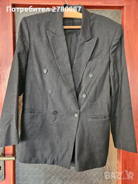 Мъжко вълнено сако тъмно сиво , снимка 1