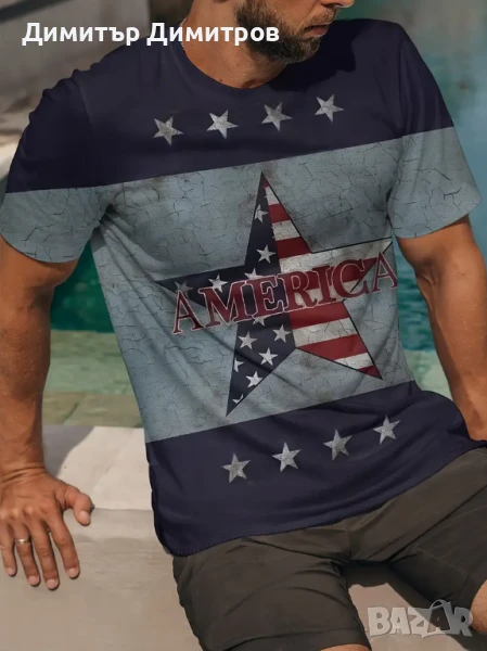 Тениски летни,модерни с двустранен  3 D принт.Размер L 50 - 10 лв,3 за 25лв, снимка 1