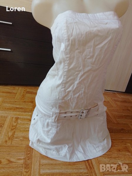 Бяла рокличка с коланче, снимка 1