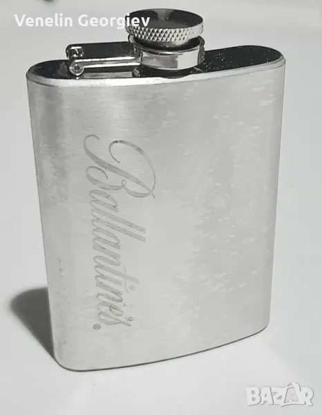 Малка джобна стоманена бутилка, за алкохол ,,Ballantine's" 4 oz/120мг., снимка 1