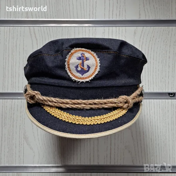 Нова капитанска шапка с Котвичка, Деним, Унисекс, снимка 1