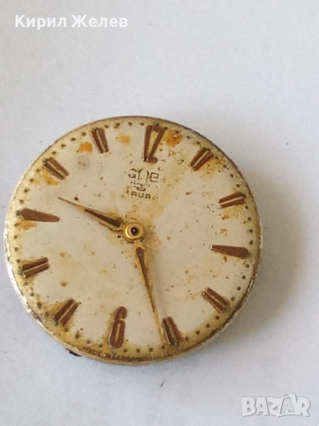 Механизъм с циферблат от стар ръчен часовник 51414, снимка 1