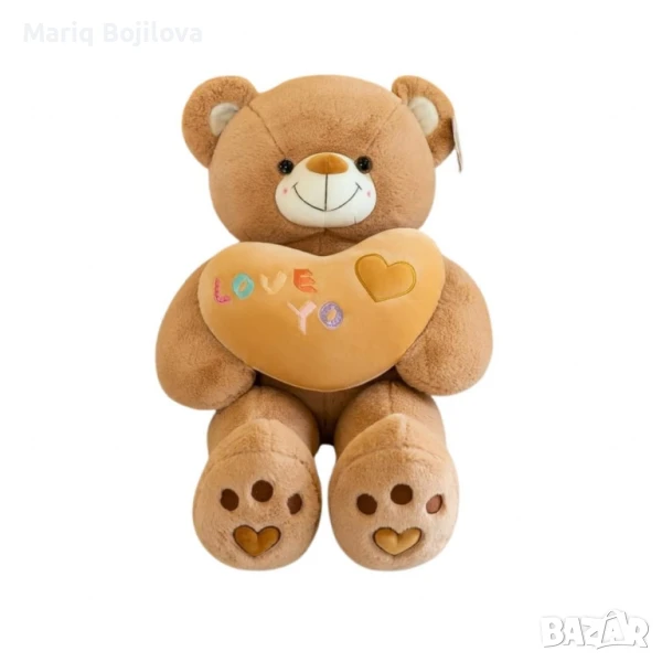 Голямо плюшено мече, със сърчице, снимка 1