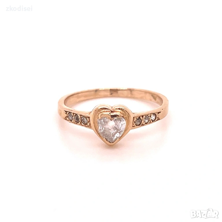 Златен дамски пръстен 2,59гр. размер:56 14кр. проба:585 модел:35795-2, снимка 1