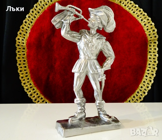 Калаена статуетка Ловец по Le Sonneur d’Olifant на Antonin Marie Moine. , снимка 2 - Статуетки - 52495753