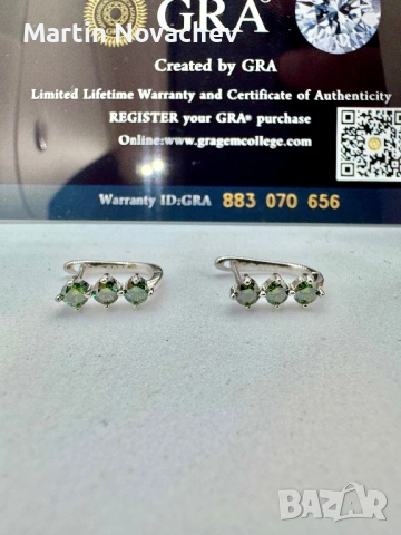 Сребърни обеци с мойсанит (Диамант) 0.6 карата