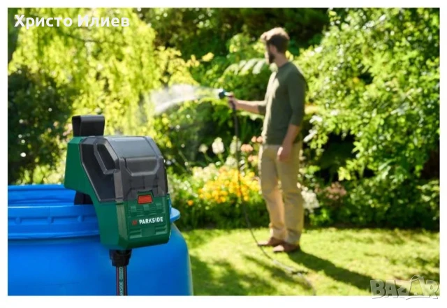 Акумулаторна помпа за дъждовна вода Parkside 12V с батерия и зарядно Парксайд, снимка 5 - Други инструменти - 51328837