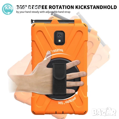 Samsung Galaxy Tab Active 3 T570/T575/T575N/T577 Tablet Case/Pen Slot /Hand Band/360° Swivel Kicksta, снимка 9 - Калъфи, кейсове - 51101127