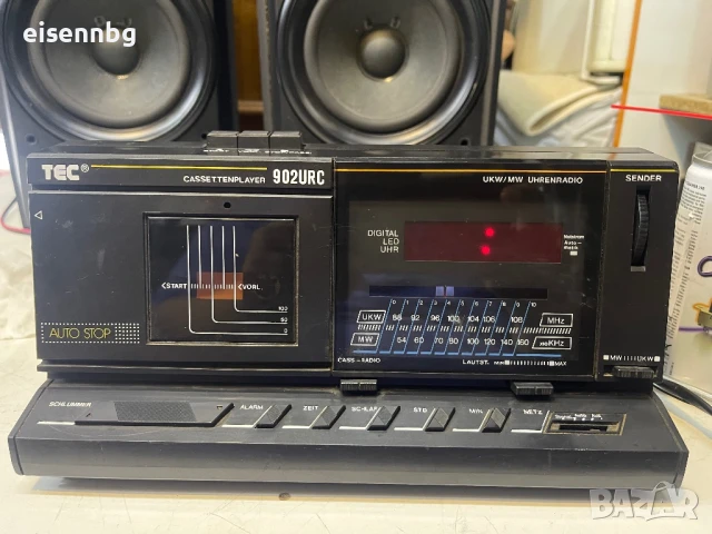 Tec 902-URC Радио Часовник Касетефон и Будилник , снимка 3 - Радиокасетофони, транзистори - 51157645
