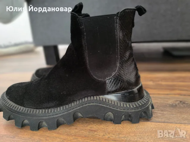 Боти Ест.велур  номер 38, снимка 2 - Дамски боти - 56510028