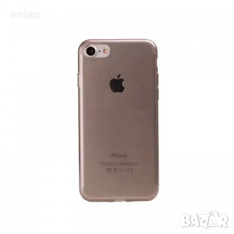 Тънък силиконов кейс за iPhone 7, 8 / черно-прозрачен