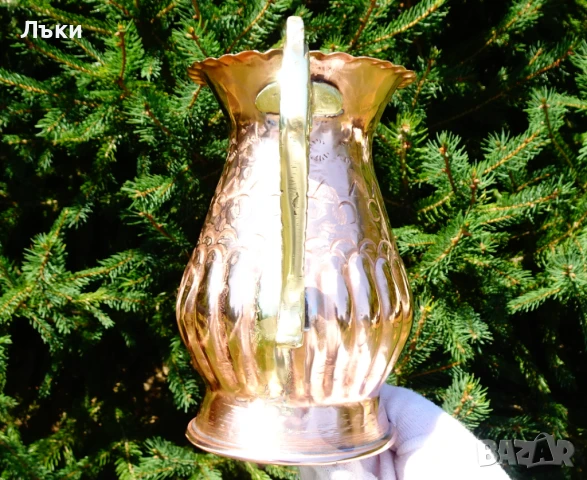 Медна кана,халба,кована чиста червена мед. , снимка 7 - Антикварни и старинни предмети - 51266046