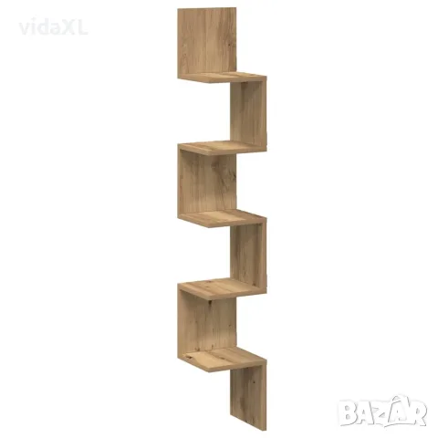 vidaXL Стенна ъглова етажерка Artisan Дъб 20x20x127,5 cm