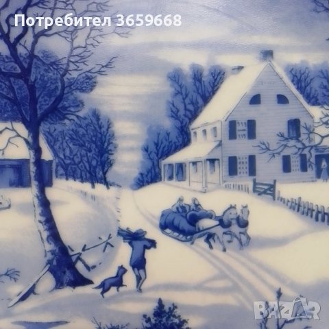 Четири страхотни чинии ,Фин порцелан,,зимен пейзаж, снимка 13 - Сервизи - 39970065