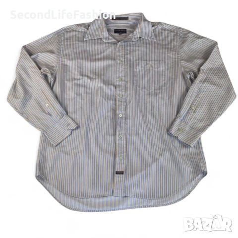 Мъжка риза с дълъг ръкав Robert Talbott California, размер XL, на райета 100% памук.