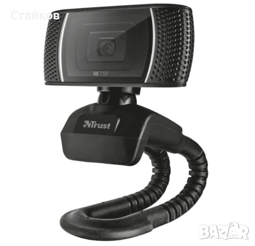Уеб камера Trust Trino, HD, микрофон, USB, черна , снимка 2 - Слушалки за компютър - 53223524