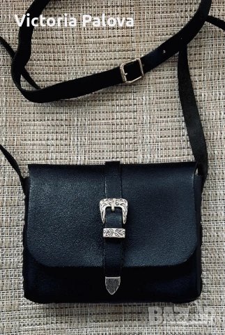 Малка стилна чанта EKSEPT естествена кожа, снимка 2 - Чанти - 53367078