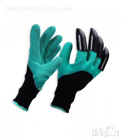Градинарски ръкавици Garden Genie Gloves, Комплект 2 бр., с нокти, Черно/Зелени